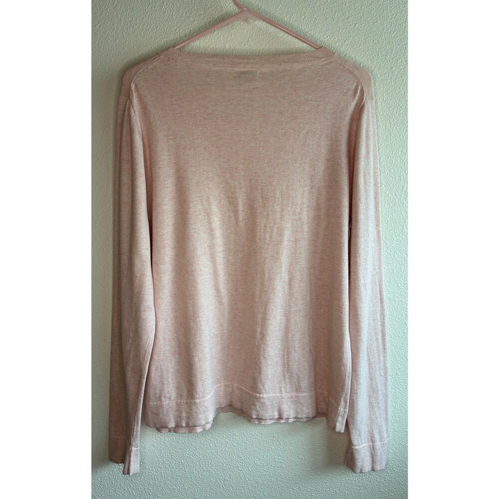 J. BY J. CREW | Pink Lightweight Knit Crew Neck Sweater 100% Cotton | XL - Picture 2 of 5